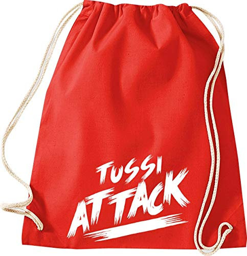 ShirtInStyle Turnbeutel Tussi Attack Gym Sack, Beutel Tasche, Farbe Rot