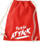 ShirtInStyle Turnbeutel Tussi Attack Gym Sack, Beutel Tasche, Farbe Rot