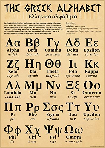 Poster, Motiv: altgriechisches Alphabet A2 Size 42 x 59.4 cm