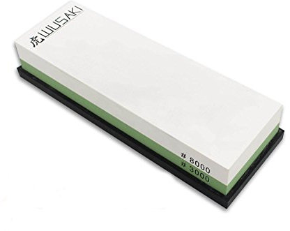 Wusaki Pierre à Aiguiser pour Couteaux de Cuisine Grains 3000/8000 avec Support en Silicone