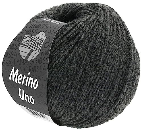 LANA GROSSA Merino Uno | Klassische Merinowolle mit Superwash-Ausrüstung | Handstrickgarn aus 100% Schurwolle (Merino) | 50g Wolle zum Stricken & Häkeln | 125m Garn FB11