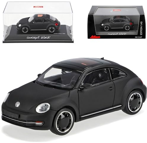 Schuco Volkwagen New Beetle II 2 Ab 2011 Coupe Matt Schwarz 9C 1/43 Modell Auto mit individiuellem Wunschkennzeichen