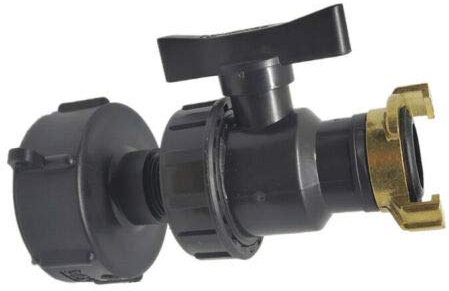 TOOLSTAR IBC Adapter, IBC Tank Fittings S60X6 Fittings Adapter Water Connector Kits for Barbed Hose Outlet (S60*6 Cap+Valve+3/4'' Geka)