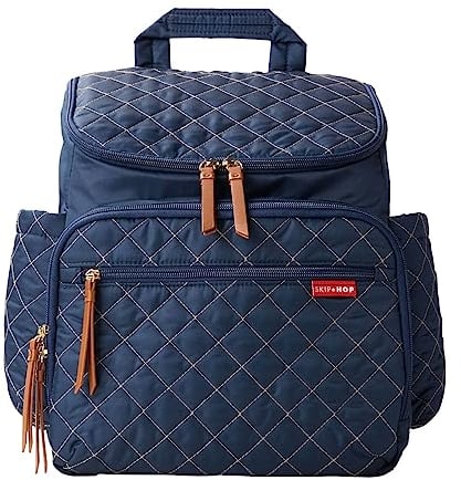 Skip Hop Baby Girl's Navy Diaper Backpack: Forma, Multi-Function Travel Bag with Changing Pad & Stroller Attachment, 2 Count (Pack of 1)