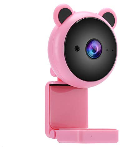 1080P Full HD Webcam, Cute USB Web Camera Builtin Microphone for Desktop Computer PC for Video Recording Plug and Play(pink)