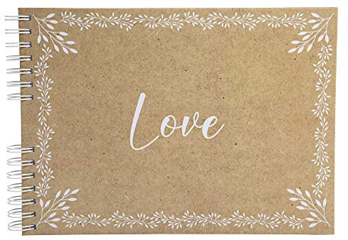 Exacompta 16234E Premium Fotoalbum Kraft mit 50 weißen Seiten, Spiralbindung, perfekt für Ihre Fotos zum selbstgestalten Hochzeitsalbum Gästebuch Fotobuch Spiralalbum braun