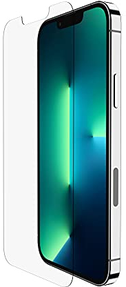 Belkin Protector de Pantalla TemperedGlass para iPhone 14, 13, 13 Pro, Tratado con un Agente Antimicrobiano, Aplicación sin Burbujas con la Bandeja Guía de Instalación, Grado 9 H de Resistencia