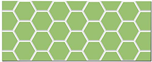 Panorama Spritzschutz Grüne Sechseckige Fliese 40x200 cm - Küchenrückwand Platte - Küchenwand - Küche Selbstklebend