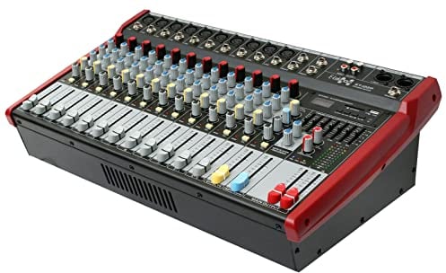 E-Lektron ST-122P Live Power-Mixer 12-Kanal + Stereo MP3/Bluetooth-Kanal Bluetooth Mischpult inkl. 2x 400W Endstufe