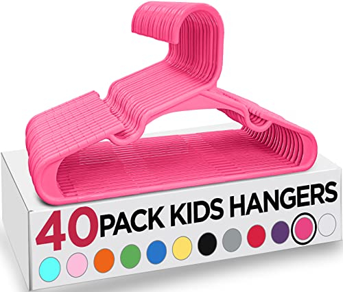 Utopia Home (40 Pack, Rose) Cintres en Plastique pour vêtements d'enfants - cintres durables et Fins pour la Chambre de bébé et Le Placard