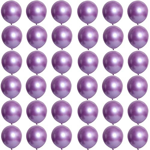 Kleine Luftballons Metallic Violett 5 Zoll für Party Glänzende,36 Stück Mini Metallisches Chrom Violett Latex Luftballons Helium Ballons für Geburtstag,Hochzeit,Babyparty Graduierung Weihnachts Dekor