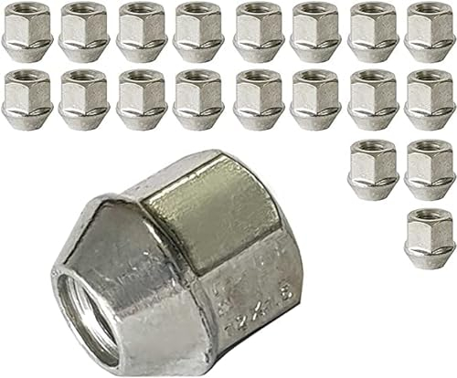 20 écrou de roue M12x1.5 60° col conique ouvert avec collerette SW 21mm compatible avec Hyundai, Kia, Mazda, Mitsubishi, Nissan, Peugeot, Smart, Toyota, Volvo, Citroen