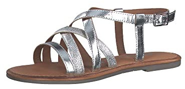 Tamaris Femme 1-1-28196-20 Sandale, argenté, 41 EU Étroit