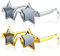 2 Stück Stern Sonnenbrillen Pentagramm Sonnenbrillen Sternförmige Spaßbrille Lustige Brille Stern Partybrille für Kostüm Cosplay Party Erwachsene Kinder Foto Requisiten (Gold, Silber)