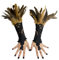 CAMDOM Steampunk Federmanschette Handschuhe pfau kostüm fascinator Vintage Spitze fingerlose Armkette,pfauenfeder grün