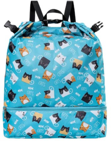 CRSUSUKJ Zaino Palestra, Borsa Palestra, Borsa da Palestra Sportiva 34 × 32 cm per Bambini Borsa per la Spesa da Spiaggia Impermeabile, Sacca Sportiva,Sacca Zaino blu