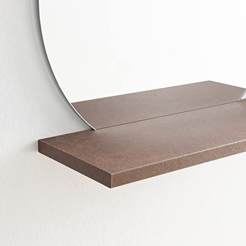 ARHome Runder Spiegel mit Ablage, 60 x 60 x 22 cm, Spiegel mit Regal, Corten, Made in Italy