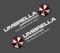Umbrella Corp Auto-Aufkleber, Vinyl, reflektierend, für Auto, LKW, Tür, Seitenemblem, Aufkleber (35 cm, weiß), 2 Stück