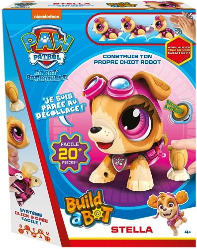 La Patrulla Canina -Stella – Build A BOT – Juego de construcción – Juguete Interactivo – Construye tu Propio Cachorro Robot – para niños de 4 años – Aprendizaje del Sonido – Pilas no Incluidas – 20