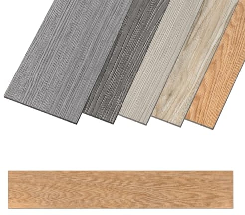 VA-Cerulean PVC Bodenbelag Vinyl Laminat Dielen Rutschfest wasserfest Selbstklebend Fliesen 5,02m² Vinylboden 91,44x15,24cm Dicke 2 mm(36 Stück,Typ A)