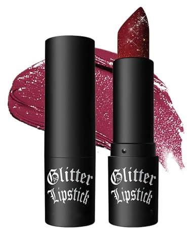 Glitzer-Lippenstift Rot, Diamond Metallic Funkelnder Matt Lippenstift, Wasserdichter Langanhaltender Glitter Lipgloss, Not-Stick Cup Shimmer Lip Tint Lipstick Make-up, Geschenk für Frauen-07 Burgundy