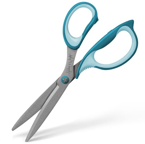 Ashton and Wright Precision SG Schere mit weichem Griff für Büro, Zuhause, Küche und Handwerk, 210 mm, Stahlklingen (Blaugrün, Rechtshänder)