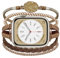 Bracelet Boho perlé pour Apple Watch, compatible avec les séries 9 8 7 SE 6/5/4, bracelet de montre en cuir multicouche fait à la main pour iWatch 3/2/1 (38mm/40mm/41mm, Khaki)