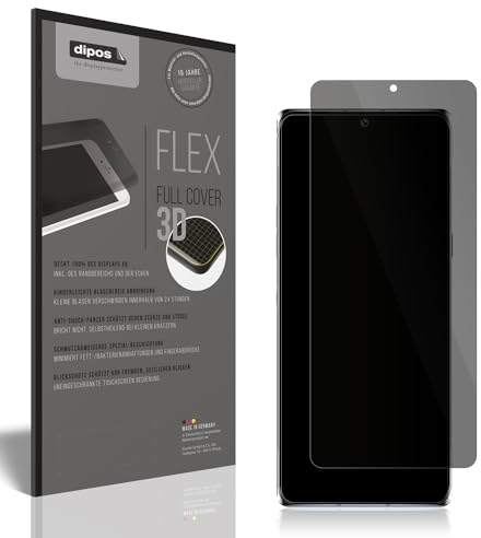 dipos Flex Privacy Blickschutz Schutzfolie matt passend für LG Velvet 5G UW, 100% Displayabdeckung, case-Friendly, Full Cover, Privacy Anti-spy Sichtschutz Filter 2way