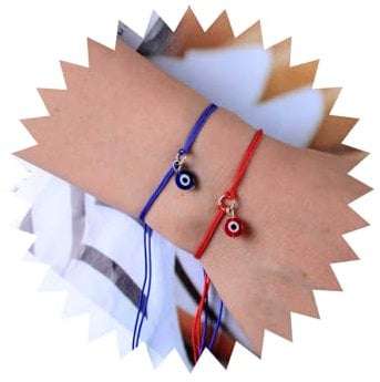 TseenYi Blue and Red Evil Eye Bracelet Anklet Boho Evil Knots Rope Bracelet Evil Eye String Rope Knot Strand Bracelet Devil Hand Chain Summer Surfer Bracelet Jewelry for Women and Girls