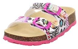 Superfit Mädchen Fussbettpantoffel 1-800111 Hausschuhe, Weiß Mehrfarbig 1100, 26 EU