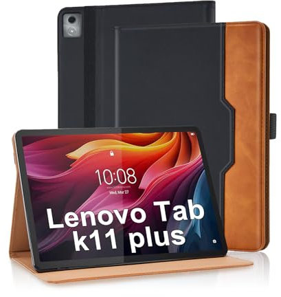 Vkooer Custodia per Lenovo Tab K11 Plus/M11 Plus 11.45 2024 Cover Protettiva Pelle PU con Multi-angli Slim Fit Folio Pieghevole e Supporto Funzione Flip Tasca Case per Lenovo Tab K11 Plus - Nero