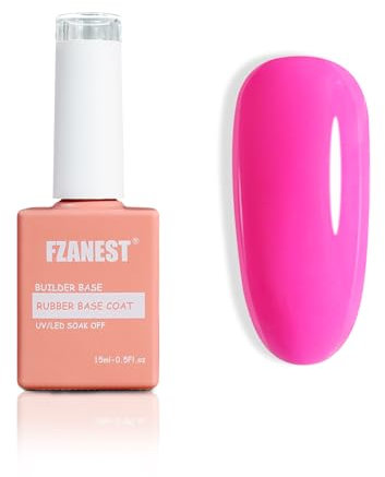 FZANEST Rubber Base Gel For Nails,Builder Base Clear Sheer Color Gel Nail Polish,Elastic Rubber Base Coat,Builder Extension Gel in a Bottle 15ml