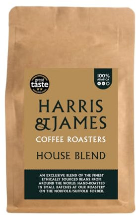 Harris & James House Blend Ground Coffee 227g, Perfect For Cafetiere, French Press or Moka Pot. With Light Acidity, Medium Body & Well Balanced From 100% Arabica (Medium Roast)