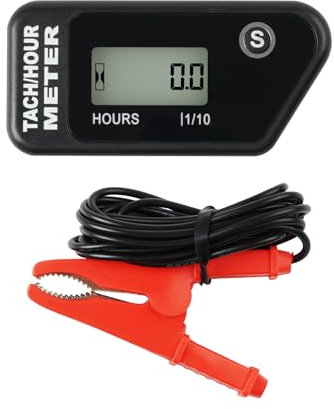 RileyFine HM016J Digital Hour Meter Tachometer,RPM Tachometer,TOT Hours, PAr Hours，Use for Lawn Mower, Tractor, Motorcycle, Atv, Chainsaw, Utv etc