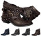 Stiefeletten Damen Retro Gotisch Winterstiefel Damenstiefel mit Absatz Ankle Boots Damen Kurzstiefel Schnürstiefeletten mit Reißverschluss Worker Boot Damen Schlupfschuhe Stiefel Damen Westernstiefel