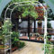 Gartentor aus Metall, für den Garten, Hochzeit, Stahl-Gartenbogen, Terrassentor, wetterfest und freistehend, mit Sockel, einfach zu montieren, weiß, 300 x 240 cm