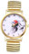 JewelryWe Herrenuhr Gold Elastische Uhren: Sonne und Berg Analog Quarz Armbanduhr Herren Edelstahl Stretch Armband Lässige Uhr mit Zugarmband und Römischen Ziffern