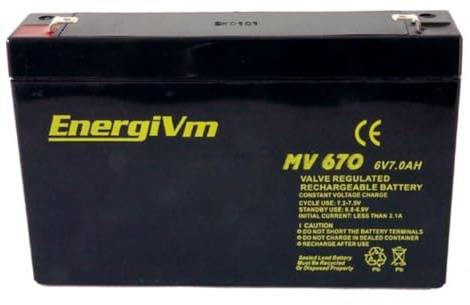 Batería de Plomo EnergiVm MV670 6V 7.0Ah
