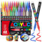 Funnasting 48 Color Rotuladores Acrilicos, Cabeza de Cepillo Suave Rotulador Acrilico, Marcadores Acrílicos para Colorear Vidrio, Pinturas Rupestres y Artículos de Artes y Oficios de Bricolaje