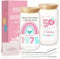 50th Birthday Gifts for Women, 50th Birthday Present Creative Glass Cups with Lids and Straws, Interesting Personalized Iced Coffee Glass Mug, Gifts For Best Friend Sister Wife Auntie Daughter Gift