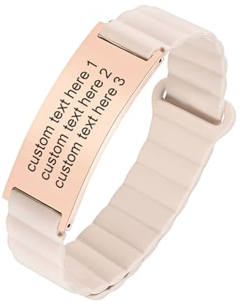 Personalisiertes Armband Damen Herren - Gummi Armbänder mit Gravur, Wasserfest Sport Armband mit Edelstahlschild für Frauen Männer, Inspirierende Geschenke für Vater Mutter Jungen Mädchen