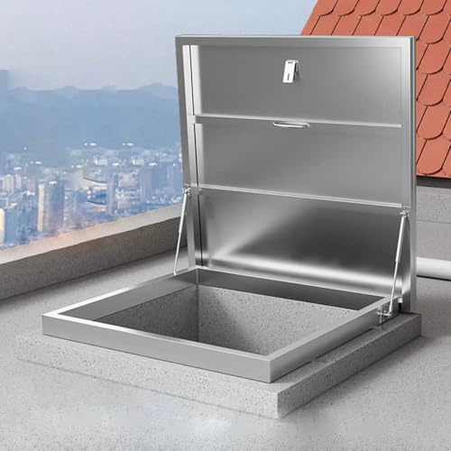JHDXL Lucernario per Tetto, Portello di Accesso per Tetto Resistente, per Scale, Loft Garage, per Botola A Soffitto con Molle A Gas E Serratura A Scatto, Coperchio di Uscita sul Tetto(87cm/34.3in)