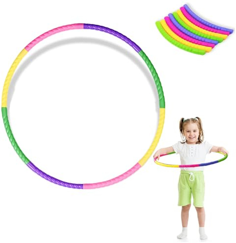 FENGCHUANG Hula Hoop Reifen Kinder, Kunststoff Abnehmbares Hullahub Reifen für Kinder, Einstellbar Hula Hup Reifen für Fitness, Gymnastik, Tanzspiele, Kinder und Erwachsene
