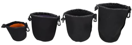 4 Stück-pack Objektivtasche aus Neopren Elastisch für Kameraobjektive