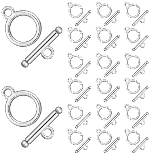 20 Sets Toggle Clasps, Stainless Steel OT & T-Bar Clasps Circle Toggle Clasp Connector for Jewelry Making, Necklace Bracelet, DIY Crafts