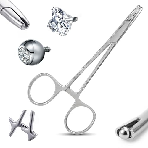 YUEIODDKL Piercing Kugel Aufdreher Piercingzange für Kugeln Piercing Zange | 3mm Piercing Wechselhilfe Piercings Werkzeug Zubehör für Kugeln,Piercing Klemme ür Änderung Ohr Lippe Bauchnabel Zunge Nasen