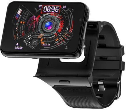 LOKMAT 4G Smartwatch, 6 GB + 128 GB Android 11 Smartwatch Telefonanruf, 2,88 Zoll großer Bildschirm Sportuhr 1500 mAh Dual-Kamera WiFi Bluetooth GPS Smartwatches für Herren