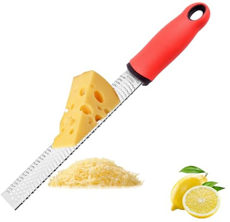 svpfuo Lemon Grater, Stainless Steel, Parmesan Grater, Zester Grater, Cheese Grater, 32 cm x 3.6 cm, Fine Planer Holes, Comfortable Handle, Suitable for Cheese, Quark, Lemon, Chocolate, Parmesan etc