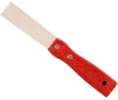 Putty Knife 1 Inch Stainless Steel Scraper Tool with Wooden Handle Multipurpose Metal Spackle Knives for Home Decals Wall Paper Floor Tile