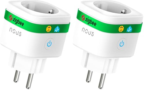 NOUS A7Z ZigBee Smart Steckdose mit Energieüberwachung, 16A, App- & Sprachsteuerung, Zeitplan & Timer, Kompatibel mit Alexa, Google Home, Home Assistant, Tuya, ZigBee-Hub Erforderlich, 1 Pack
